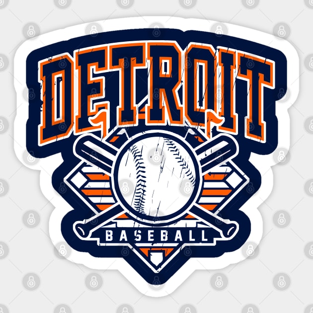 Vintage Detroit Baseball Sticker by funandgames